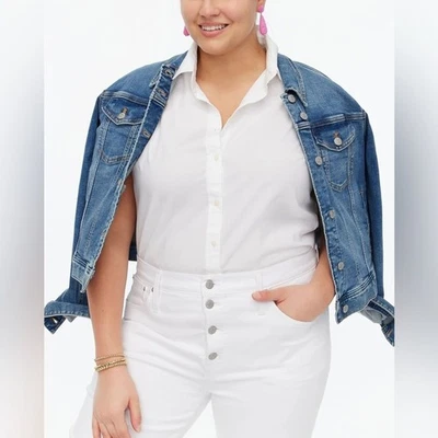 J Crew Factory Mujer Camisa Sin Mangas Algodón Popelina Blanco Talla S Nueva Con Etiquetas Foto 1 de 4
