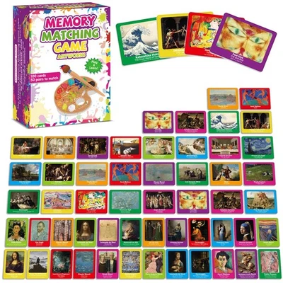 50 Pairs Memory Matching Game - Art Concentration Cards for Adults - Image 1 of 4