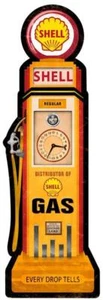 Shell Clockface Gaspump Laser Cut Metal Sign - Picture 1 of 1