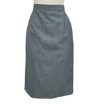 Giorgio Armani Skirt Women's 10 Grey 100% Virgin Wool Knee Length Pencil Italy - Image 1 of 4