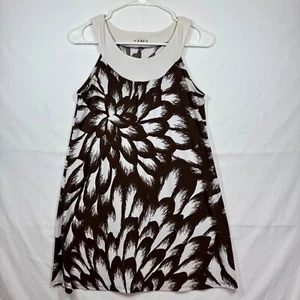 Sleeveless Dress Brown White Floral Print Casual Summer Dress Size M/L No Tag - Picture 1 of 9