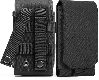 Funda táctica para teléfono celular cinturón bolsa para teléfono Molle soporte para teléfono funda para cinturón negra Foto 1 de 4