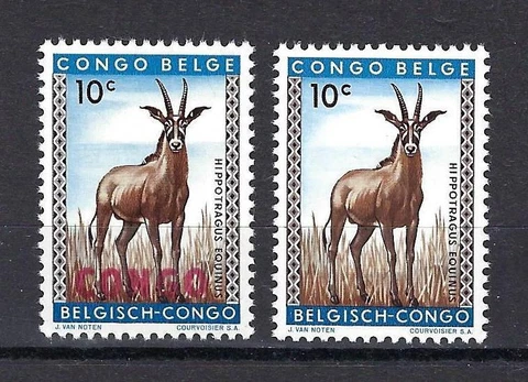 Congo 1960 Sc# 341 Giraffe overprinted Congo and Sc# 306 Belgian Congo MNH Cover