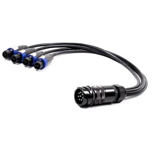 PA Con 8 pole Male to 4 Female Speakons. Van Damme Black Series Speaker cable - Picture 1 of 1