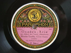 78rpm BLANCHE TOMLIN sings: Gnaden-Arie / The last Rose of Summer PARLOPHON 1912 - Picture 1 of 2