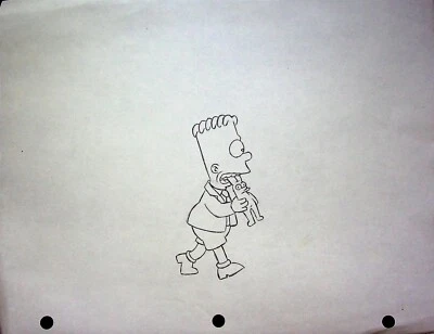 辛普森一家 1990 年代系列生产手绘 BART 模型 Cel 布局 — 第 1/2 张图片