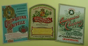 LOT DE 3 ETIQUETTES QUINQUINA  BOISSONS  ALCOOL APERITIF LABEL OLD Q7 - Imagen 1 de 1