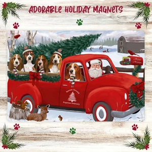 Basset Hound Dog Large Magnet for Refrigerator and Dishwasher Christmas NWT - Picture 1 of 5