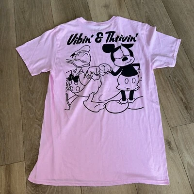 Camiseta Disney Mickey Mouse y el Pato Donald Rosa Negra Gráfica Para Hombre Mediana M Nueva Sin Etiquetas Foto 1 de 4