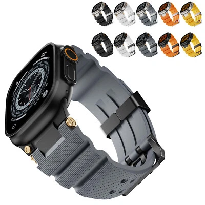 For Apple Watch Series Ultra2 11 10 9 8 7 6 42mm 46mm 49mm Silicone Sport Band - Image 1 of 4