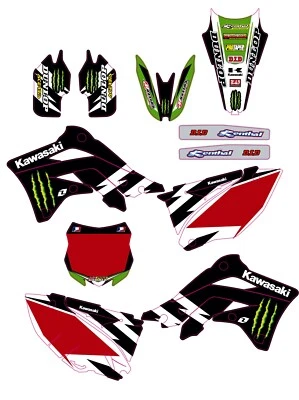 Se adapta a Kawasaki KX450F 2013, 2014, 2015 kxf450 kit gráfico calcomanías pegatinas kxf kx Foto 1 de 2