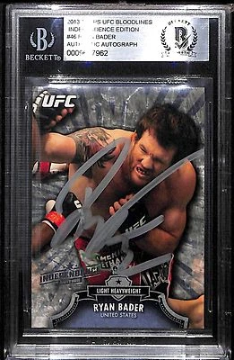 Ryan Bader Signed 2012 2013 Topps UFC Bloodlines Independence Edition Card BAS - Image 1 of 4