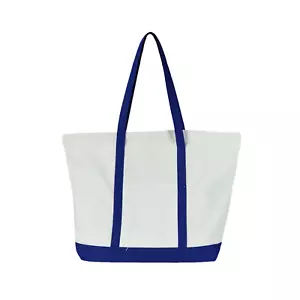 Heavy-Duty Canvas Tote Bag w/ External Pocket Large Reusable Shopping & Week bag - Picture 1 of 9