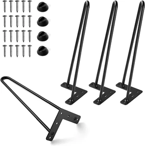 14 Inch Hairpin Legs for Furniture Set of 4, Heavy Duty Industrial Metal Table L - Picture 1 of 7
