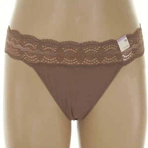 SO INTIMATES Junior's Size 15-17 X-LARGE Lace Waistband NUTMEG BROWN THONG Panty - Picture 1 of 7