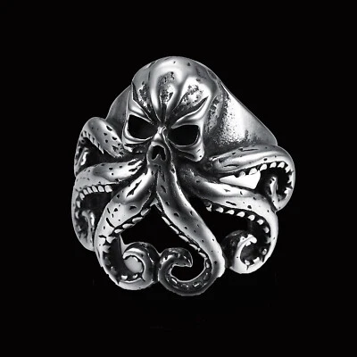 Men's Powerful Octopus Ring Stainless Steel Vintage Tentacle Rings Punk Biker - Image 1 of 3