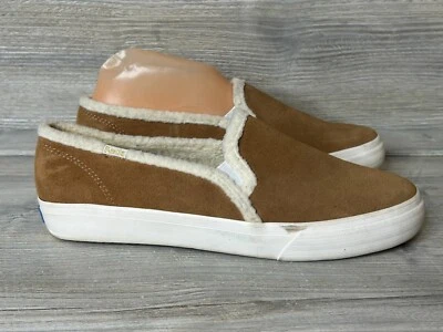 Zapatos planos sin cordones forrados de doble piso talla 8,5 para mujer Keds WH61507 gamuza tostada Foto 1 de 4