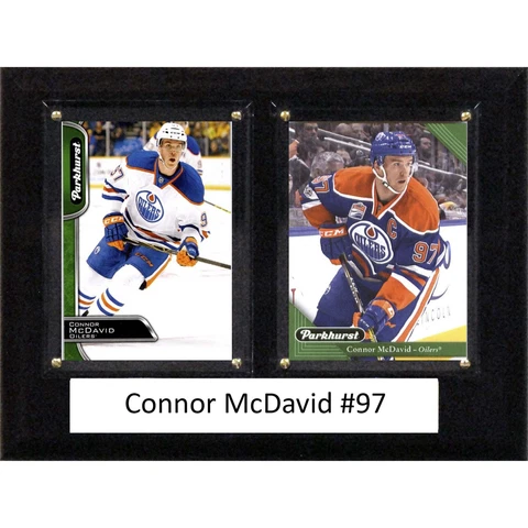NHL 6"X8" Connor McDavid Edmonton Oilers Two Card Plaque Cover