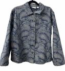 Chicos Shirt Shacket Woman’s 3 Lg Cotton Paisley Long Sleeve Button Cottage Core