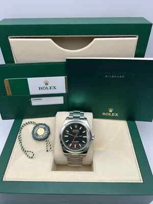 Rolex Milgauss 116400GV esfera negra caja de cristal verde papeles Foto 1 de 4