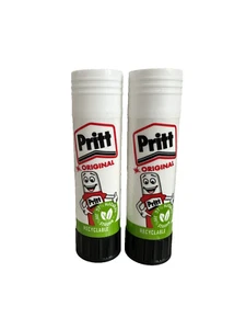 PRITT ORIGINAL GLUE STICKS 43G X 2 PACK OF 2 SOLVENT FREE 97% NATURAL RECYCLABLE - Picture 1 of 4