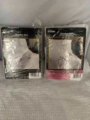 2 Juegos Bucilla GARDEN GIRL WM45367 Estampadas 4 Fundas de Almohada Bordadas-1 Iniciado Foto 1 de 4