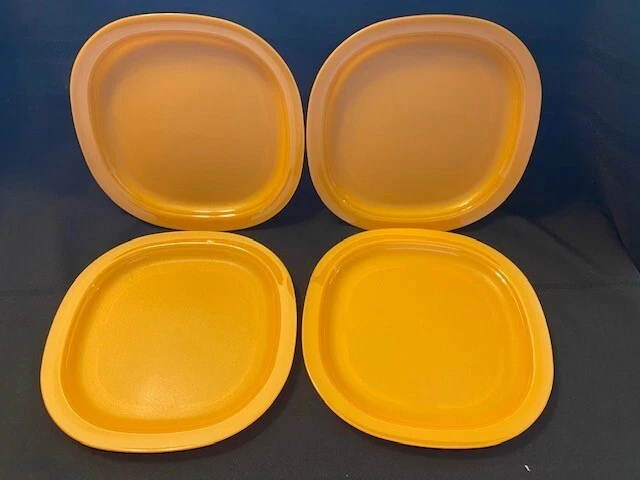 NEW Tupperware set of 4 Luncheon plates - LIGHT ORANGE - FREE SHIPPING! - Image 1 of 1