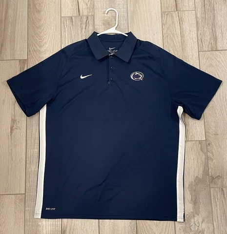 Nike Penn State Nittany Lions Polo Shirt Men's Extra Large Blue Short Sleeve Cover