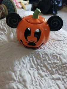 Disney Mickey Mouse Halloween Keramik Kürbis Votivkerze Teelichthalter Neu - Bild 1 von 4
