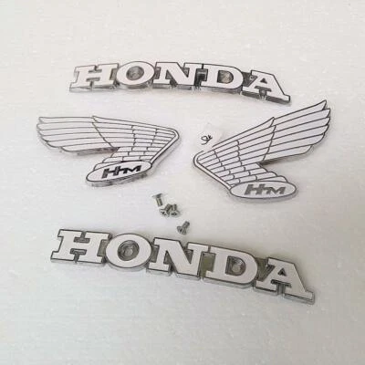 SET HONDA CB 100 CB100 K2 Petrol Gas Fuel Tank Emblem Coating Finish Badge Screw - Image 1 of 4