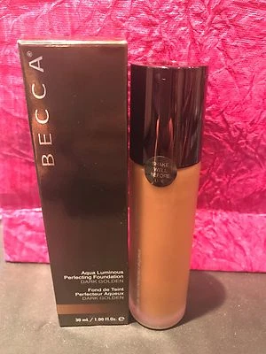 Becca Aqua Luminous Perfecting Foundation #DARK GOLDEN NIB Same as Pic Full Size - Image 1 of 3