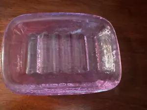Fire and Light Recycled Art Glass Soap Dish Lavender Color Beautiful!! - Picture 1 of 3