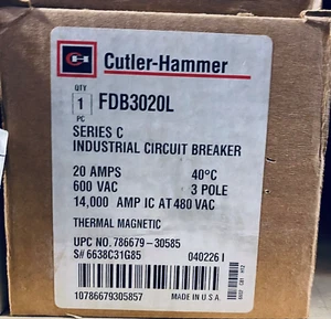 MARTILLO CORTADOR FDB3020L INTERRUPTOR 3 POLOS 20A 600V 14KAIC NUEVO EN CAJA LISTO PARA ENVIAR - Imagen 1 de 1