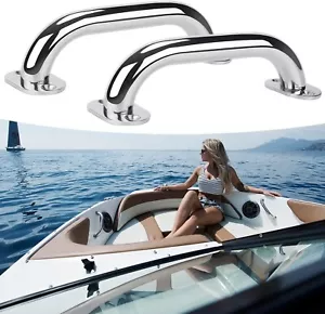 2 Pack 9" Stainless Steel Polished Boat Grab Handle Marine Handrail Multipurpose - Foto 1 di 18