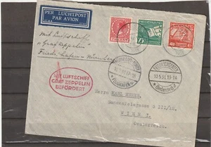 Netherlands ZEPPELIN COVER to Austria 1931 - Picture 1 of 2