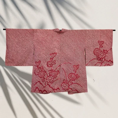 【Casi menta】 kimono japonés, kimono haori, cárdigan de kimono, abrigo de kimono rojo Foto 1 de 4