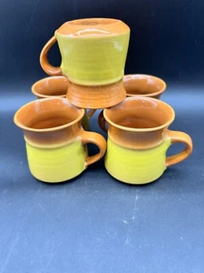 5 MCM Vintage Metlox Poppytrail USA Pottery Coffee Mugs 3.75in READ - Picture 1 of 12