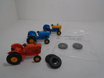MATCHBOX 22MM O/D THICK BLK PLASTIC TIRES FIT 39C FORD FARM TRACTOR. REAR 1 PAIR - Image 1 of 2