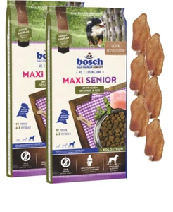 2x12,5kg Bosch Maxi Senior Geflügel & Reis Hundefutter + 6 x Kaninchenohren - Bild 1 von 1