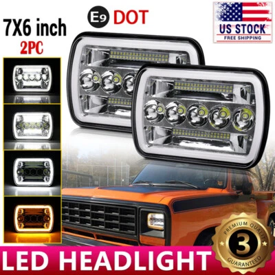 Faros LED cuadrados 5x7" 7x6" reflector haz sellado DRL para Chevy S10 Sonoma Foto 1 de 4