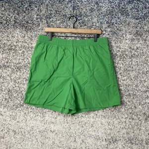 Babaton Women's Green Shorts Aritzia Pull On Pockets Boxer Style Size Large - Picture 1 of 11