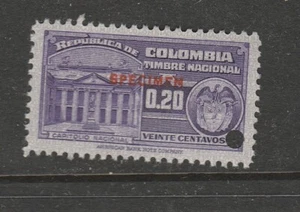 Colombia 20c Purple National Revenue MNH Specimen - Picture 1 of 2