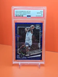 🔵⚪️🔵 2023 DONRUSS OPTIC ANTHONY EDWARDS #59 BLUE VELOCITY PARALLEL PSA 10 💎 - Bild 1 von 2