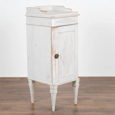 Antique White Painted Small Cabinet Nightstand from Sweden, circa 1880 Cover