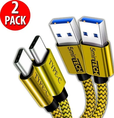 2 Pack Fast Charging Cord Type C Cable USB-C For Samsung Galaxy A10E A20 A50 - Image 1 of 4