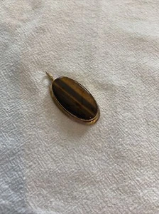 12k GF Tiger’s Eye Pendant Vintage Preowned - Picture 1 of 9