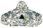 Pink Floyd Official Merch Women's Gray Dyed Cropped Dark Side Of Moon Hoodie; L