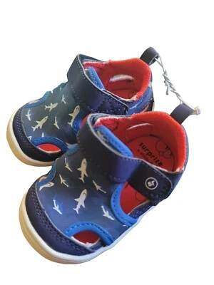 Sandálias Surprize By Stride Rite Shark sapatos de bebê tamanho 3 novas com etiquetas - Imagem 1 de 3