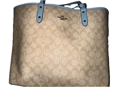 Coach City Tote in Signature Canvas reversible Shoulder Bag  Marble Light  Blue - Image 1 of 4