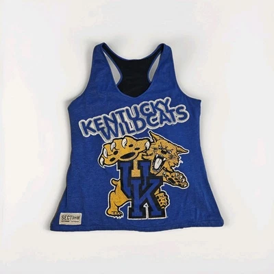 Camiseta sin mangas azul Kentucky Wildcats Majestic Section 101 pequeña rara Foto 1 de 4
